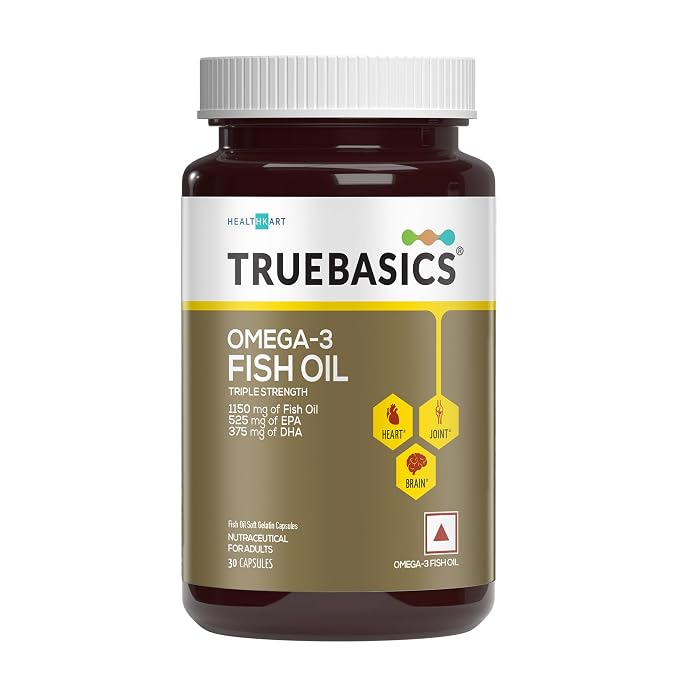 TrueBasics Triple Strength Omega-3 Fish Oil, 30 Capsules