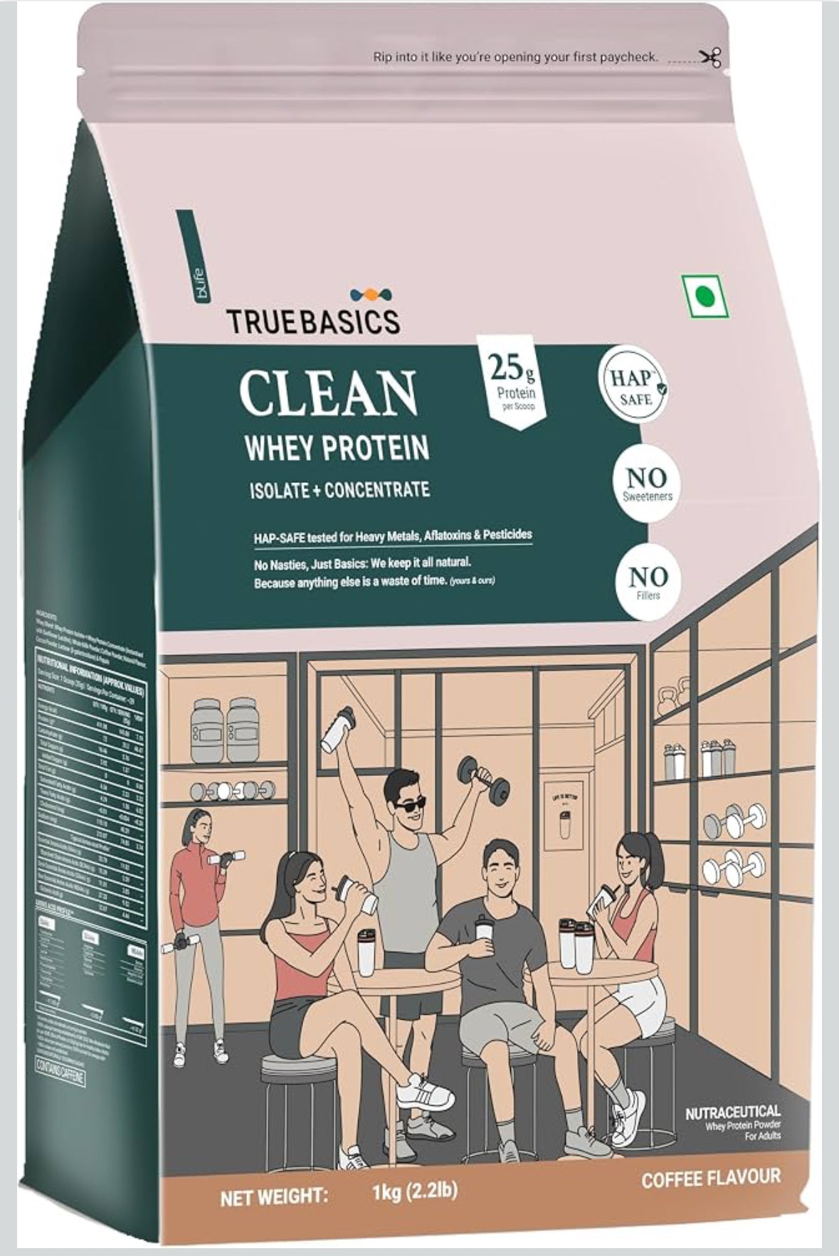 TrueBasics Clean Plant Protein Powder, Chocolate, 1kg