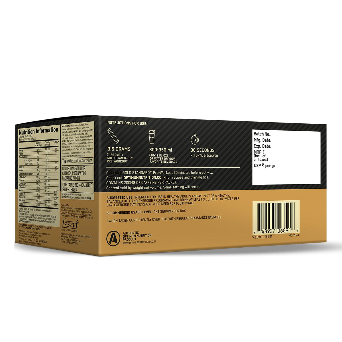 Optimum Nutrition (ON) Gold Standard Pre-Workout - 142 g (0.31 lb)