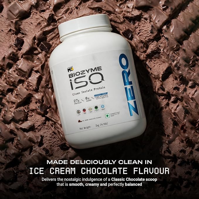 MuscleBlaze Biozyme Iso-Zero Whey Protein Isolate Powder, 2kg (4.4lbs)
