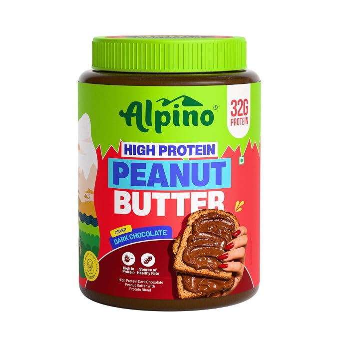 Alpino High Protein Dark Chocolate Peanut Butter Crisp 1 KG | 32% High Protein | Made with Roasted Peanuts, Whey Protein, Pea Protein & Dark Chocolate | Peanut Butter Crispy