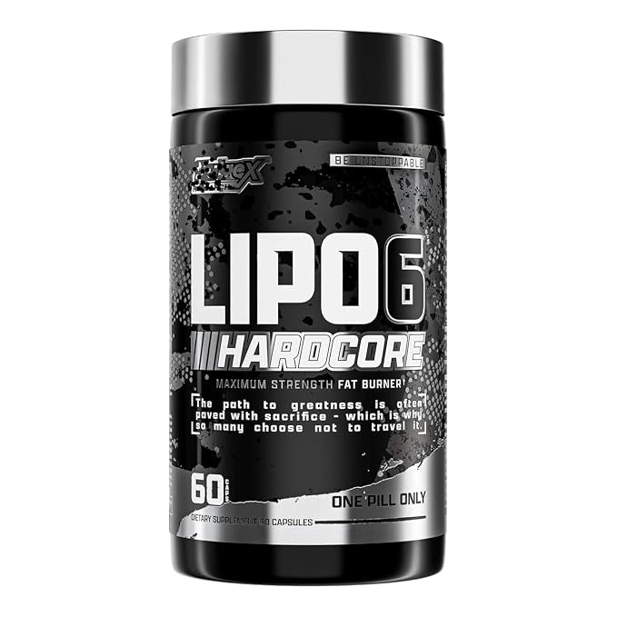 Lipo-6 Hardcore Fat Burner Muscle Protection| Energy & Metabolism Support Formula | 60 Veg Capsules