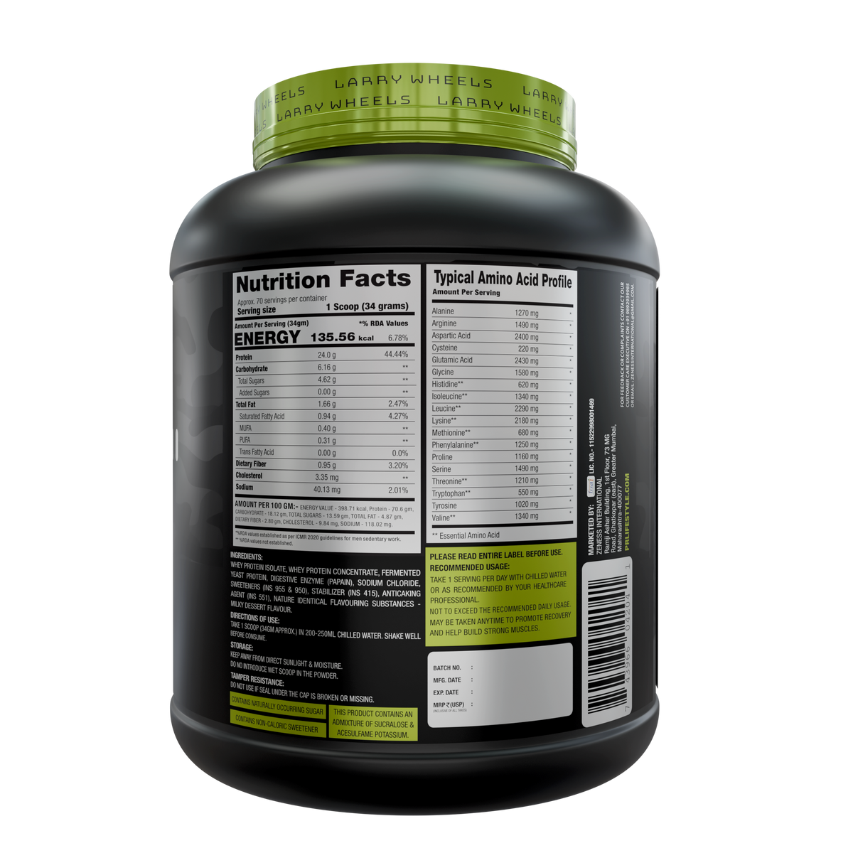 PR SUPPLEMENTS by Larry Wheels Whey - 2.38 kg (5.2 lb)