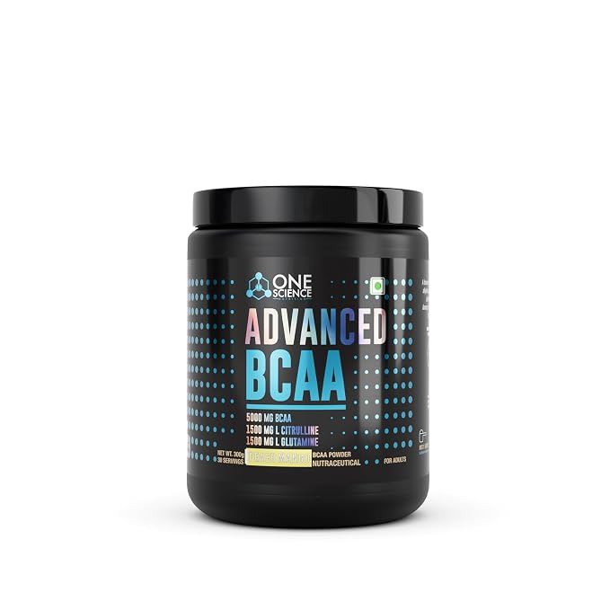 One Science Nutrition Advanced BCAA Powder | 5000mg BCAA, 3000mg L-Citrulline, 3000mg L-Glutamine 300g (30 Servings, Peach Mango)