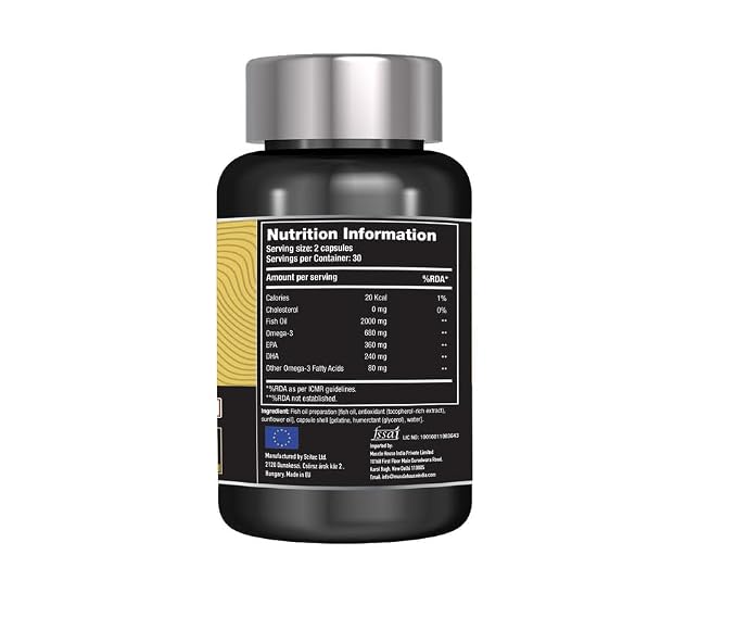 One Science Nutrition (OSN) Alaskan Fish Oil Daily Essentials - Boost Health with Omega-3-60 Softgels 100gm
